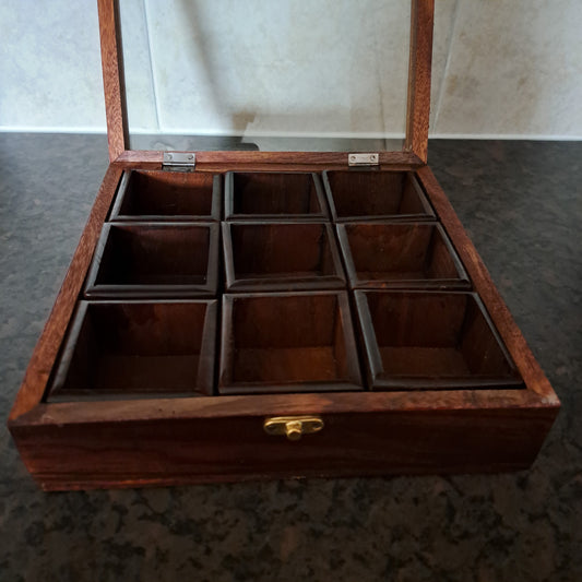 Handmade wooden spice box